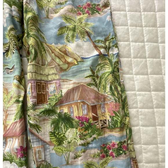 DUVIN Womens Pants XL Colorful Tropical Graphic Wide Leg Beach Bohemian Summer - Picture 3 of 13